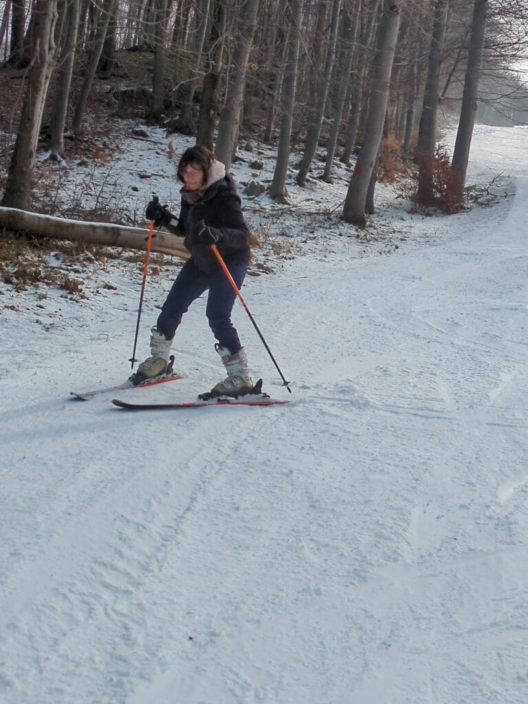 Gaby aan het skiën