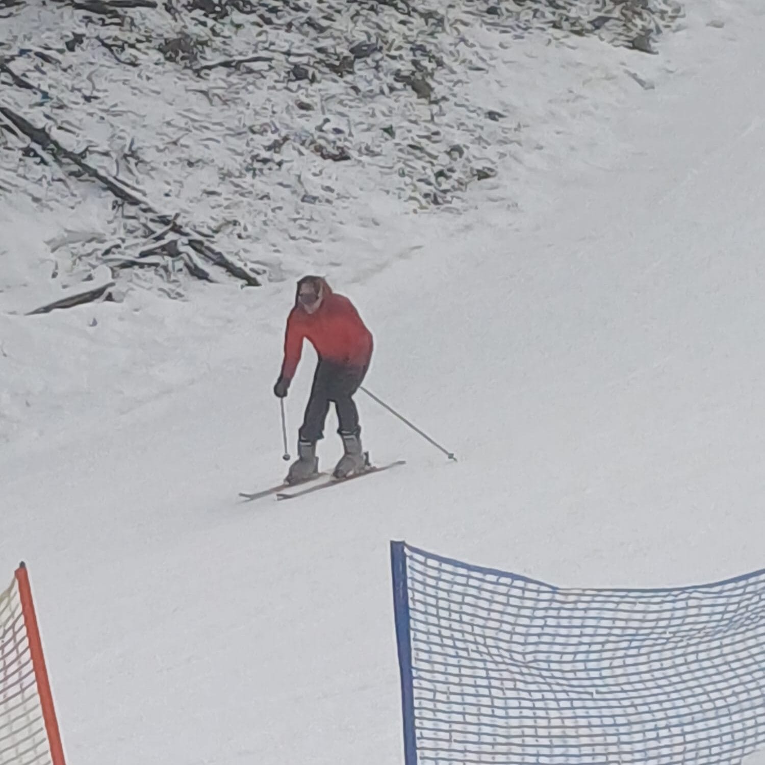 Gert aan het skieën