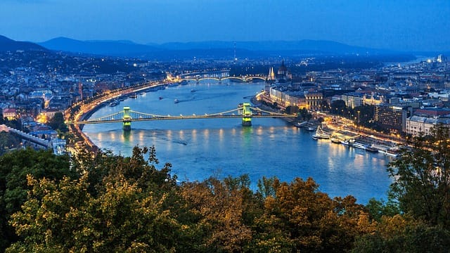 Zicht over de Donau in Budapest